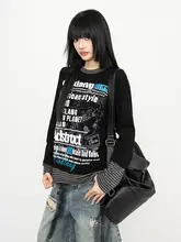 OCTTFLA レディース春秋用ストライプデザインTシャツ【ルーズフィット・重ね着用】