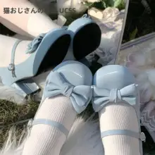 フリル付き中高ヒール ロリータシューズ【ビジューモチーフ・コスプレ対応】