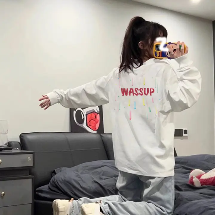 男女兼用コットン長袖Tシャツ【春秋用・アメリカンスタイル】
