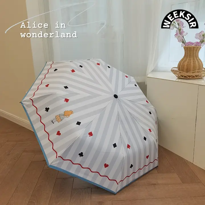 レトロ自動折りたたみ傘【晴雨兼用・おしゃれ・UVカット機能付き】