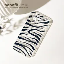 Benefit ゼブラ柄 iPhone ケース【iPhone 14 Pro Max 対応・透明シリコン・保護カバー】