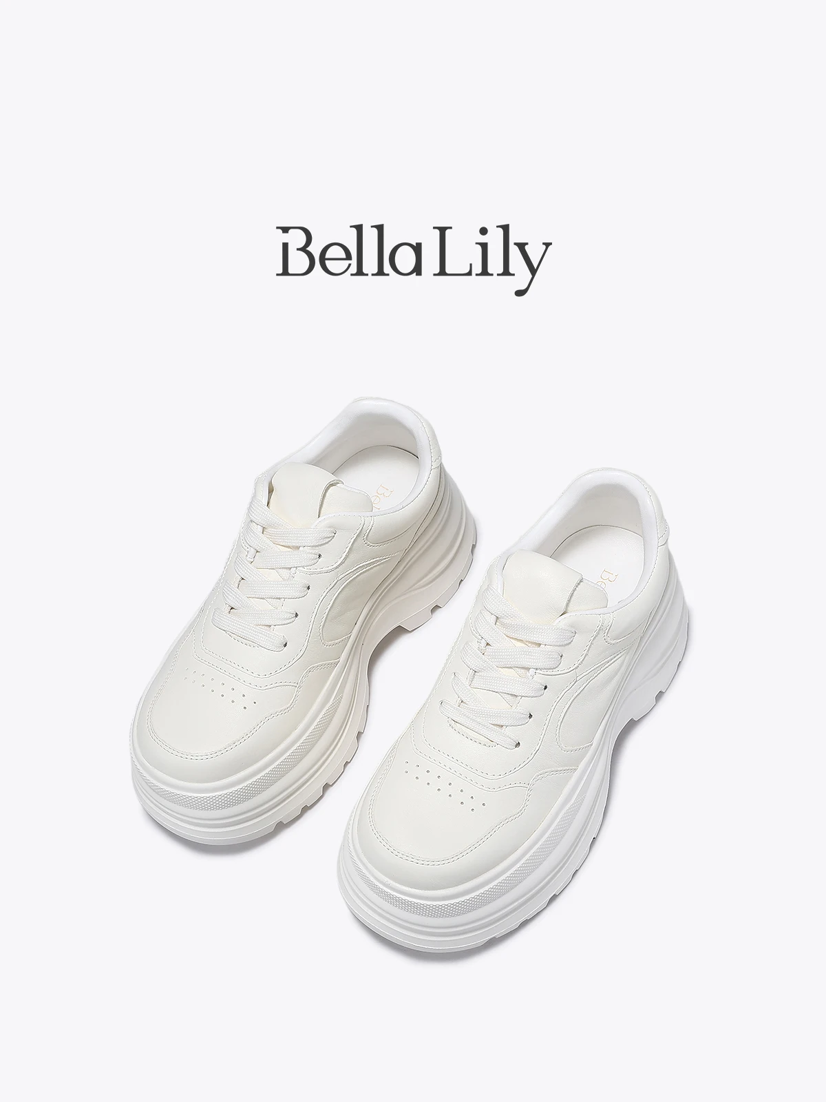 女性向けフラットシューズ 歩きやすい ブランドとしてのBella Lily 白スニーカー