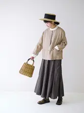 春季新作 レディースショートジャケット【丸首・ビンテージ風・アートスタイル】