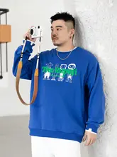 ウェンゼビルプリントスウェットシャツ【ユニセックス・ルーズフィット・秋用・フェイクレイヤード】（セットアップ対応）