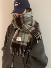 チェック柄の高級感あるマフラー【冬用・女性用・リバーシブル・春秋対応・極上の柔らかさ】