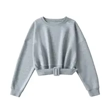 デザイン性の高いバットウィングスリーブのウエストベルト付き厚手トレーナー【秋冬用】
