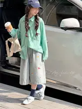 韓国風チェック柄女の子用秋用シャツ【春夏向け・日焼け防止・柔らかい質感】