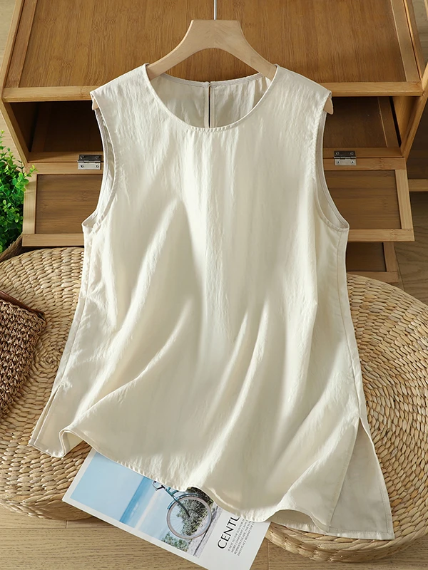 50代後半女性にぴったりの夏用親肌感ノースリーブシャツ：法式ルーズフィットの若返り効果とは