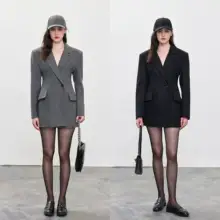 フランス風レトロデザインのウエストを絞ったジャケット【一粒ボタン・シルエット強調】