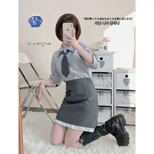 オリジナルJK制服【高めのウエストスカート・学院風・スリムシャツ】（セットアップ対応）