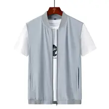 夏用アイスシルクベスト【メンズ・透かし編み・極薄・通気性】【アウトドア・釣り用・多ポケット】