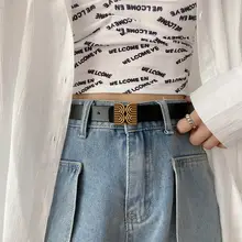 高級感のあるレディース本革ベルト【シンプルデザイン・デニム用・夏向け】