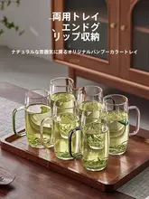 耐熱グラス茶碗【ハンドル付き・家庭用・上品なデザイン】（セットアップ対応）