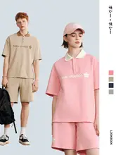立体印刷ビッグフラワーポロシャツ【カップル向け・夏季用・短袖】