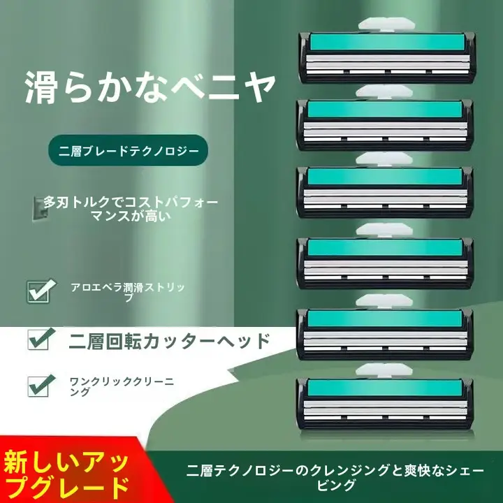 替刃式シェーバー【二重刃・手動・男性用・肌を守る設計】