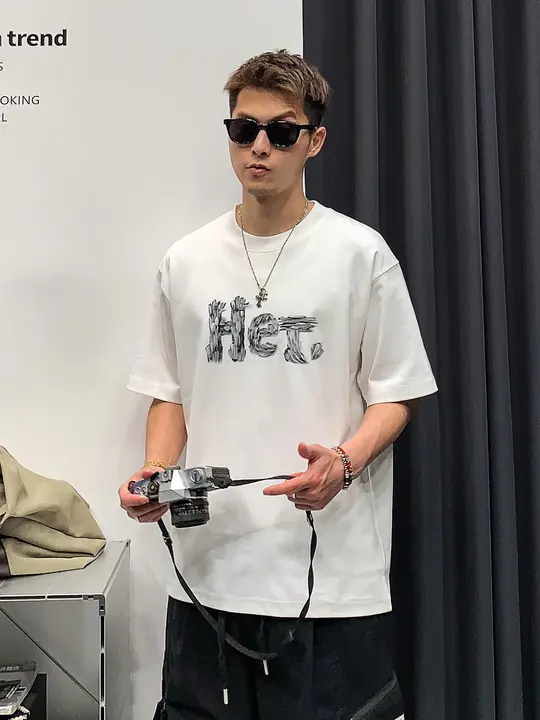 五分袖Tシャツ メンズ コットン グラフィティ柄 英字プリント ストリート 大きいサイズ 夏