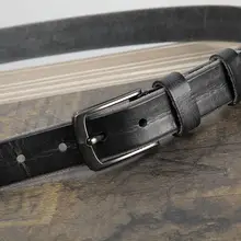 レトロなバックル付き 本革 カジュアル女性用ベルト【ソフトレザー・デニムパンツに最適】