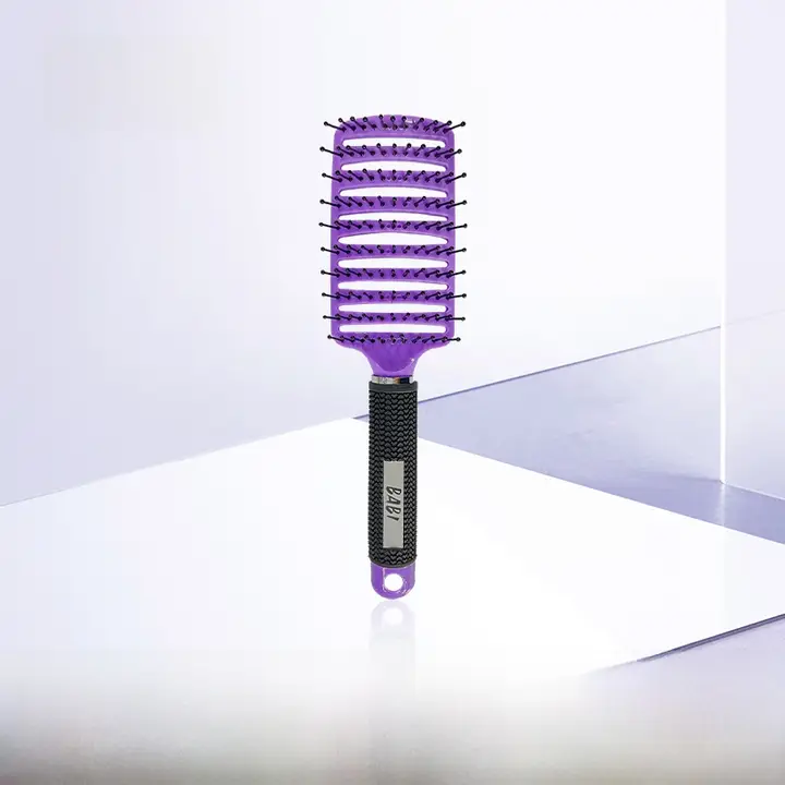 紫色の大きなカーブコーム【女性用・ボリュームアップ・ヘアスタイリング用】