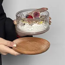 スタイリッシュなガラス製 ブレックファーストボウル【アイスクリーム・ヨーグ ルト・プリン・スイーツ・フルーツ用】