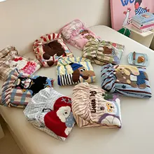 可愛らしいデザインの全棉毛布風ベッドカバー【秋冬用・厚手・親肌】（セットアップ対応）