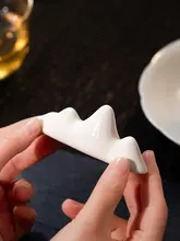羊脂玉の白磁製筆置き【シンプルモダン・茶具アクセサリー用・陶製】