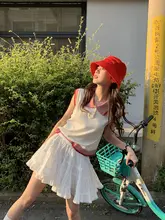バレエスタイルのフレアスカート【フリル付き・Aライン・ショート丈・女性用】