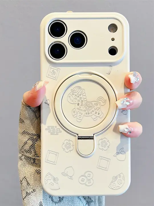 iPhone用エア液体シリコン磁気アームスタンドケース【高級感・衝撃吸収・適用機種多数】
