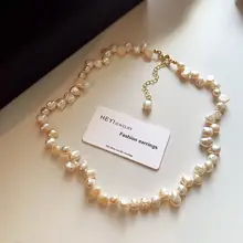 不規則バロック天然真珠ネックレス【高級感・ミニマリスト・鎖骨用】