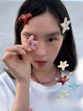 カラフルな星形ヘアクリップ【かわいいデザイン・ヘアアクセサリー】
