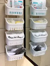 壁掛け洗面器収納バスケット【水切り機能付き・浴室用・多用途】