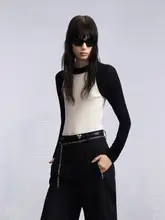 極上の柔らかさのウール混美式クルーネックニットトップス【フィット感・ラグランスリーブ】