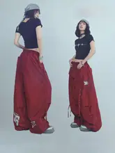 カジュアルパンツ メンズ ギャザー 速乾 冷感 ワインレッド アメリカン風 ストリート 「CBXLAB」