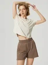 快適さを追求したレディース ショート丈Tシャツ【ルーズフィット・吸汗速乾・トレーニング・ヨガ用】