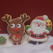クリスマス用サンタクロースとトナカイ クッキー型【デコレーション動画付き】