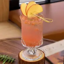 おしゃれなガラス製ジュースカップ【飲料・カクテル・フルーツティー用】
