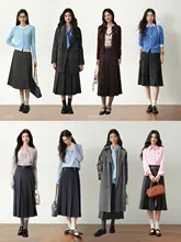 高腰デザインのAラインプリーツスカート【薄手・レディース・キャジュアル対応】