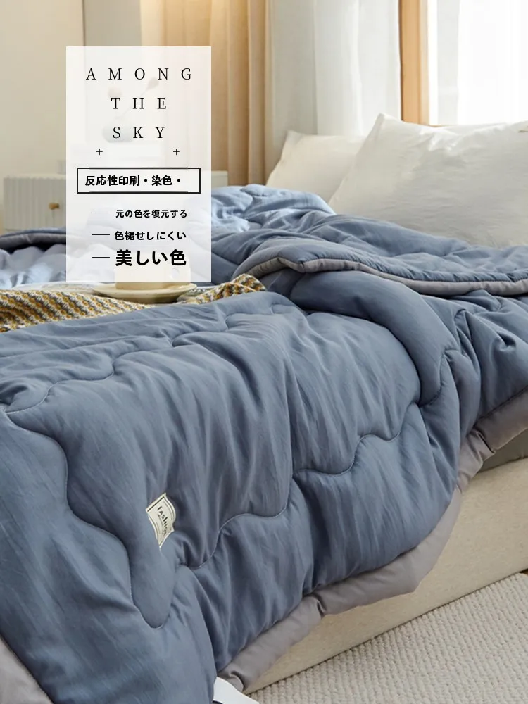 エアコン用春夏掛け布団：涼しい通気性と洗濯機対応の快適な睡眠を実現