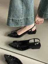 フレンチスタイルの尖頭デザインサンダル【バックストラップ・ファッション半モカシン】