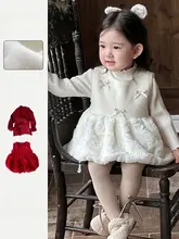 女の子用 プリンセススタイルのベスト風ワンピース【秋冬用・ハイネック・極上の柔らかさ】（セットアップ対応）