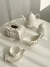 陶器コーヒーセット 手作りの山茶花 アフタヌーンティーセット ティッシュボックス 創造的なギフト