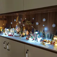 クリスマステーマの装飾品ディスプレイボックス【ミニチュア雪景色の飾り付け用】