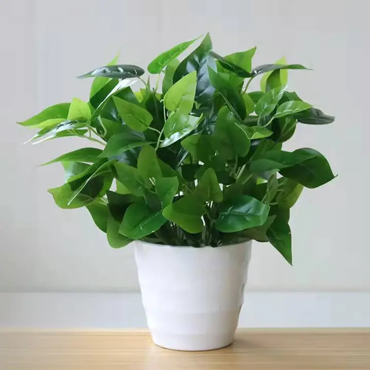 高品質フェイクグリーン グリーンローブの葉入り造花【インテリア用・鉢植えタイプ・室内外用】