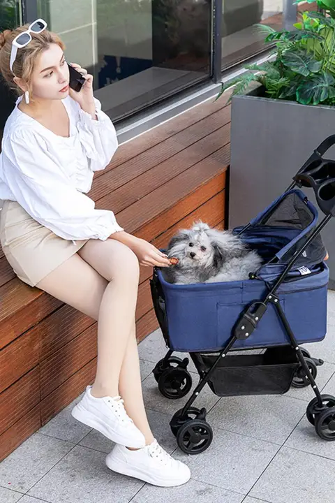 bello 折り畳み式ペットカート【軽量・犬猫用・分離式キャリー付き】