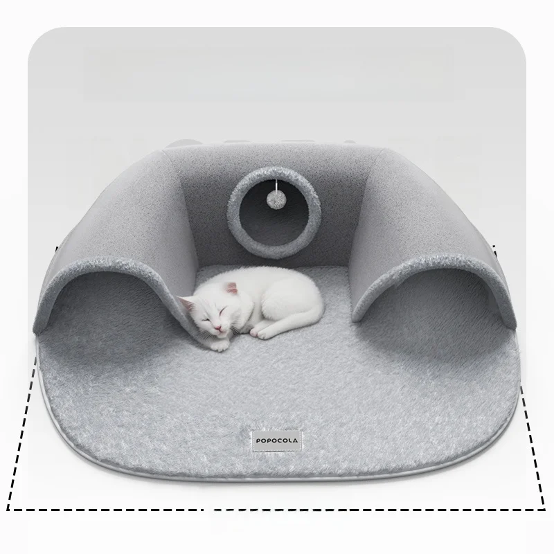 猫用クローズドトンネルハウス CW-HMSD-01：冬期の保温と安全感を実現する閉鎖式トン ネルインテリア