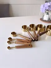 銅色の木製ハンドルコーヒースプーン【焙煎用・多機能・キャットフードスプーン】