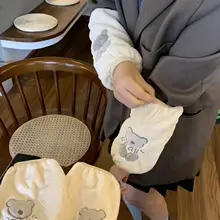 可愛らしいデザインの秋冬用フリーススリーブ【厚手・防汚・オフィス用】
