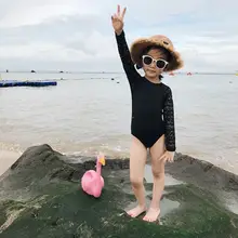 レース背中開きの親子兼用ワンピース水着【女児・ママコーデ】（セットアップ対応）