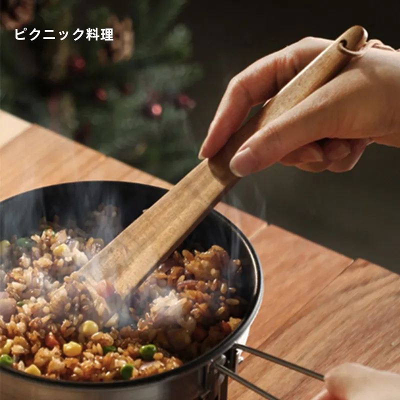 木製三角鍋ヘラ SHIMOYAMA：家庭用・ベビー食材用に最適な安全な調理道具