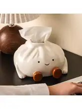 クリームデザインのティッシュボックス【高級感ある陶器製・リビング用・インテリア】