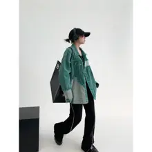 秋用アメリカンヴィンテージデザインカップルジャケット【ルーズフィット・ダメージ加工・デニム】